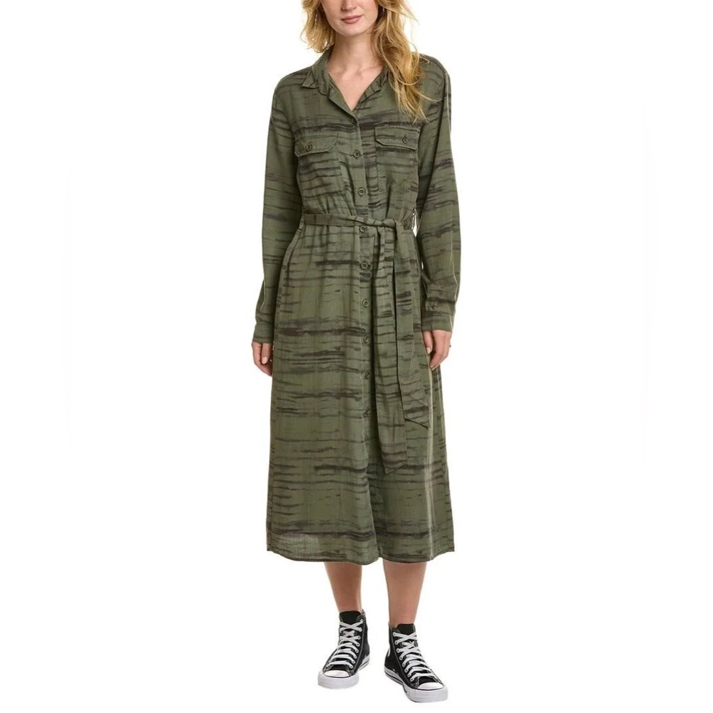 Bella Dahl Patch Pocket Midi Shirt Dress